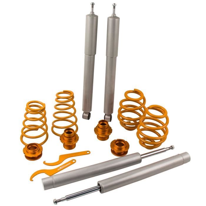 330i 328i M3 Coilover Kit de Suspension Amortisseurs 325i maXpeedingrods Coilover Combinés Filetés Hauteur Réglable Amortisseur Ajustable pour E46 3 Series 320i Gris 323i