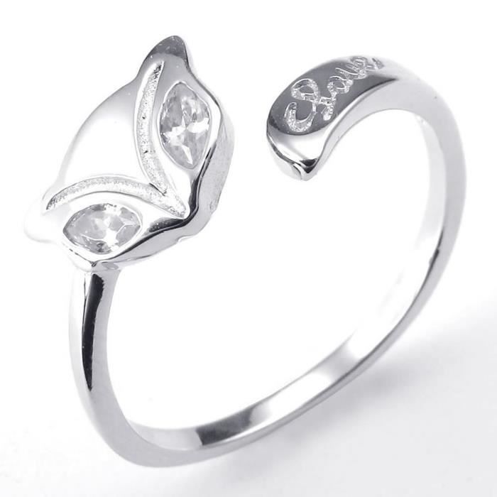 Bijoux Bague Homme Renard 925 Argent Sterling Silver Anneaux