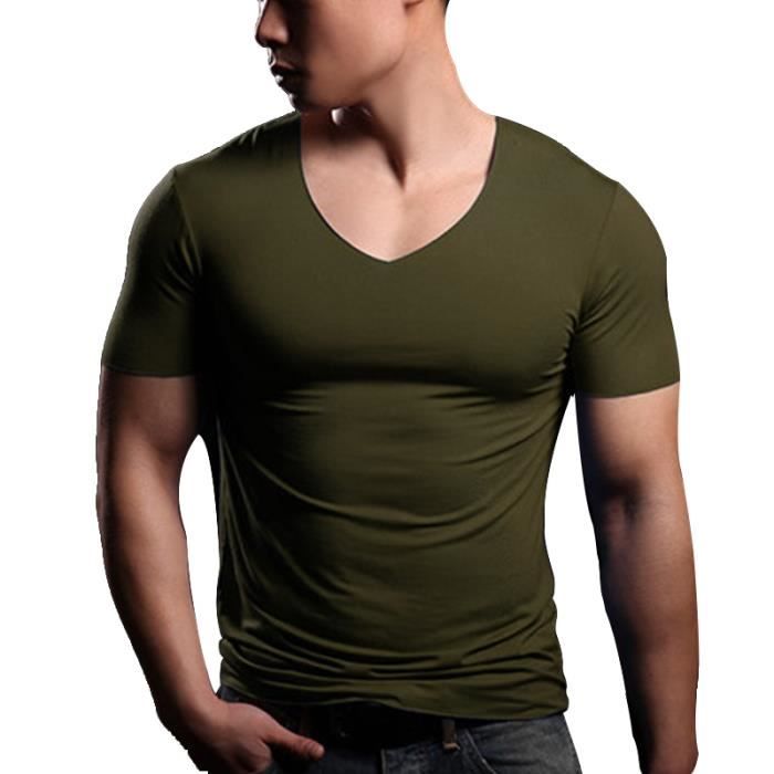 Tee shirt col v homme de marque
