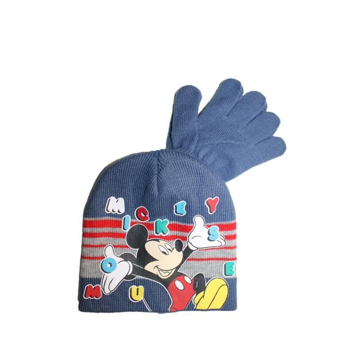 Garçon Bleu bleu DISNEY MICKEY MOUSE écharpe et gants Ensemble bonnet 