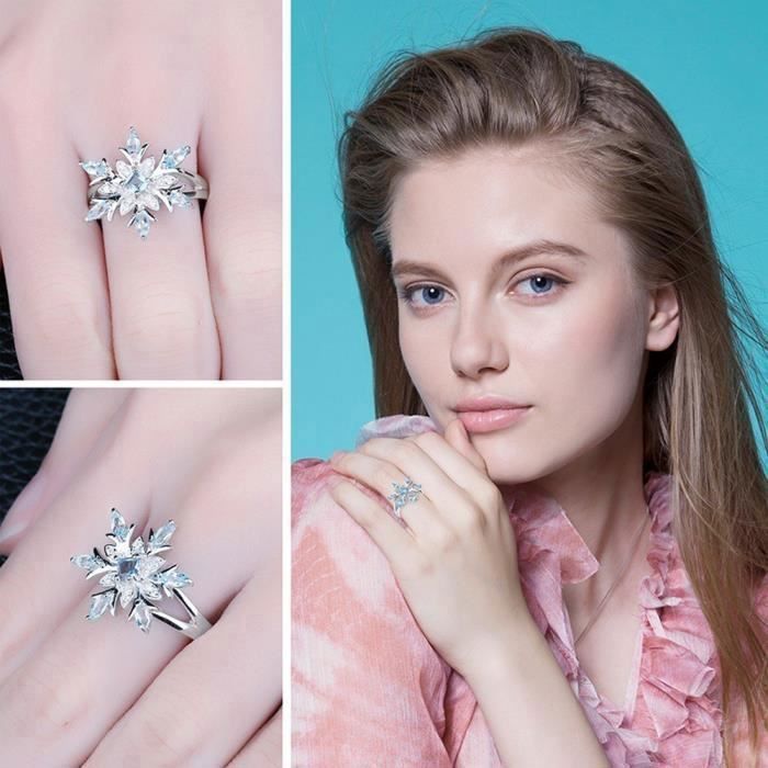Bague Solitaire Femme Strass Flocon de Neige Bleu Bijoux Cadeau Elegant Bleu Achat Vente alliance solitaire Bague Solitaire Femme Strass Flocon de Neige Bleu Bijoux Cadeau Elegant Femme Adulte Bleu Bl...