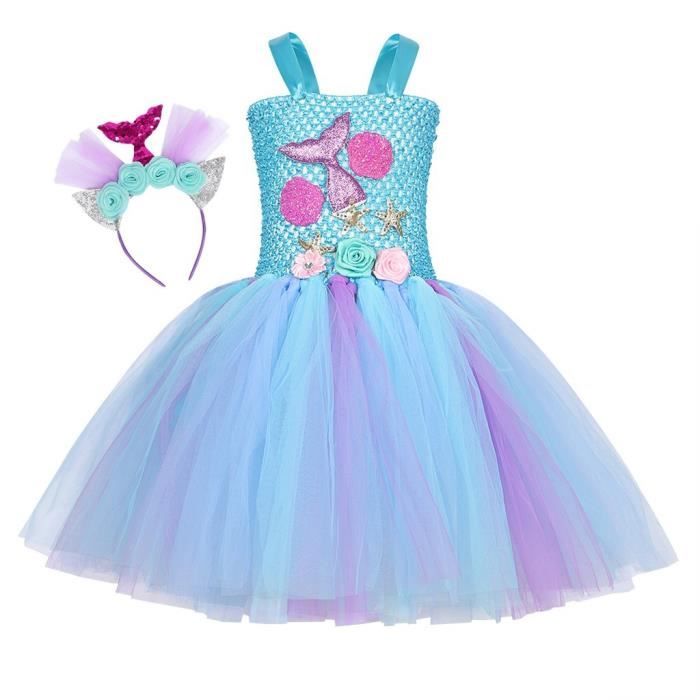 AmzBarley Filles Sir ne Costume Princesse Robe Habiller Fantaisie Carnaval F te d anniversaire Halloween Robes Princesse avec Bandea