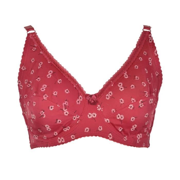 Soutien gorge 100E rose fuchsia avec petites fleurs lingerie femme
