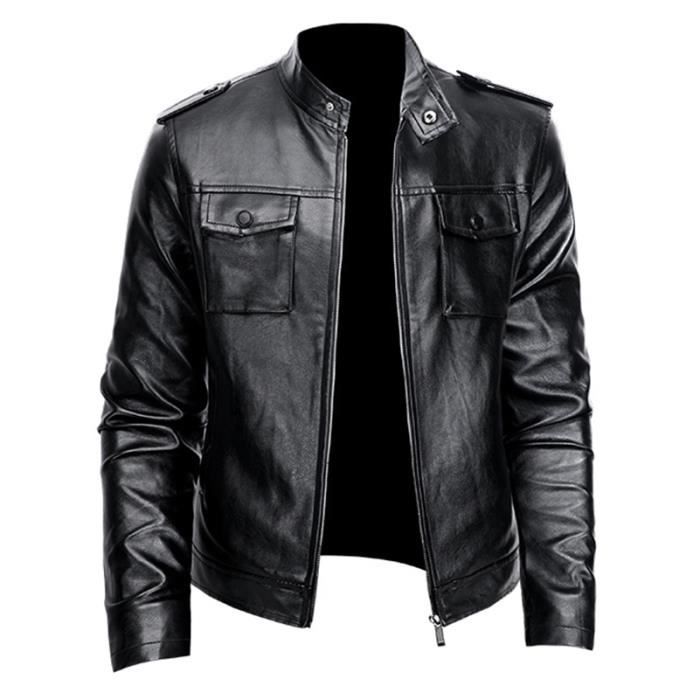 Veste cuir noir homme deals