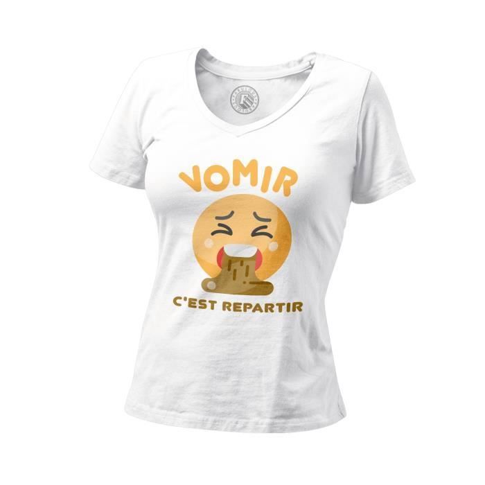 T shirt Femme Col V Vomir C est Repartir Soir e Ap ro F te Alcool