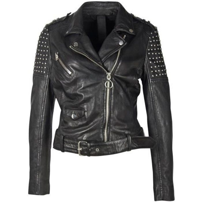 Veste perfecto motard en cuir Gipsy Ref 54001 noir Noir Cdiscount Pret a Porter