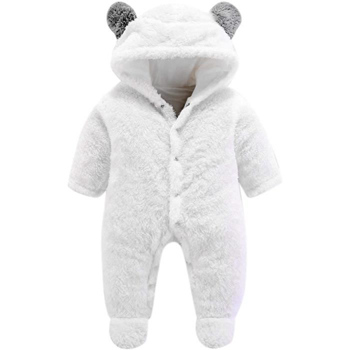 Gigoteuse,Grenouillère à Capuche Bébé,Naissance Manches Longues Combinaison  Barboteuse,Ensemble de Pyjama(Blanc-59CM) - Cdiscount Prêt-à-Porter