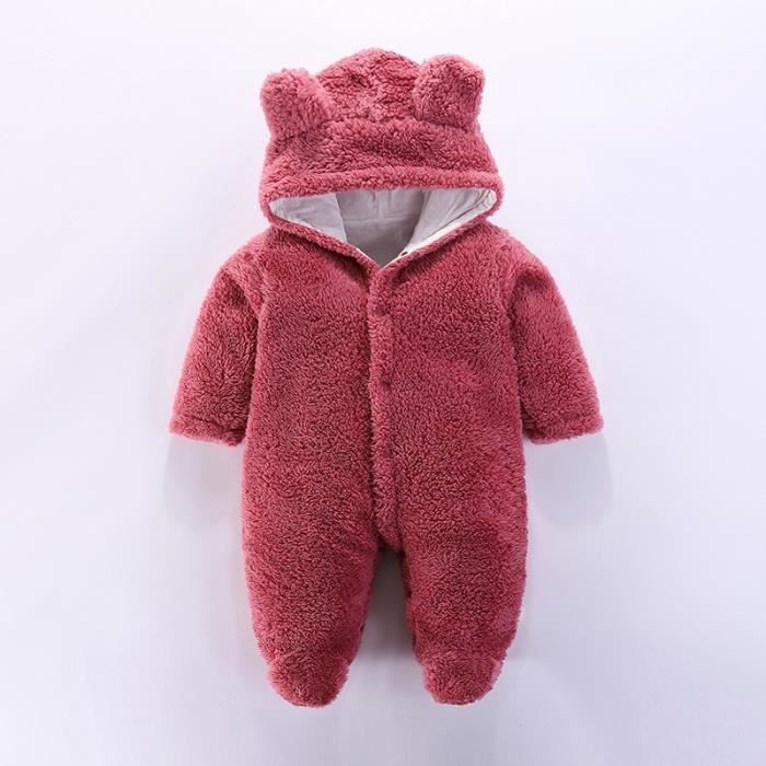 Combinaison Nourrisson Yaopelky - Ourson Polaire à Capuche - 0-18 Mois - Lavable Machine