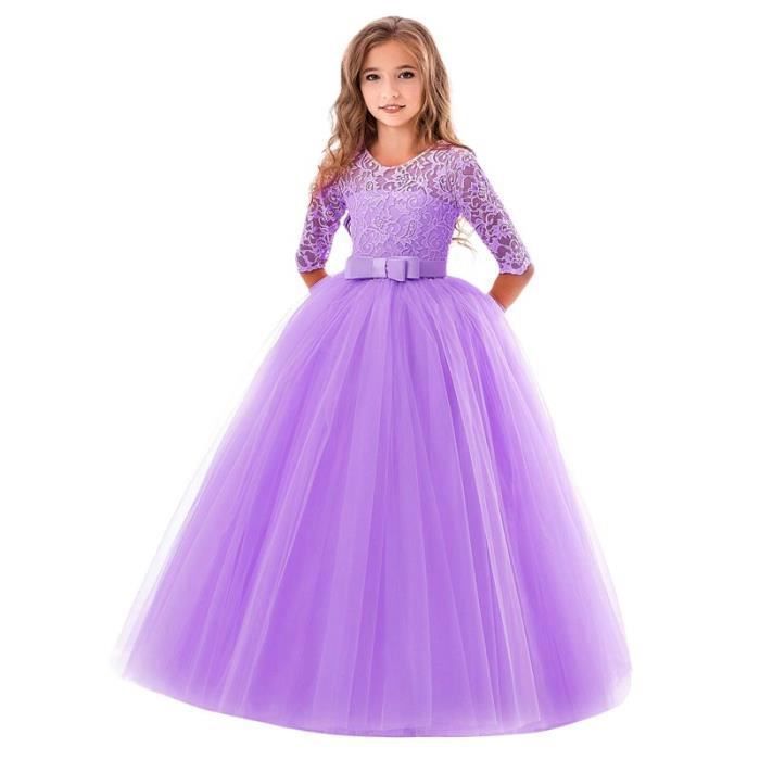 MYRISAM Princesse Fille Licorne Déguisement Robe De Anniversaire Ceremonie Soiree Halloween Carnaval Noel Fete Spectacle Mariage Longue En Tulle Robes Bal Arc En Ciel 6 7