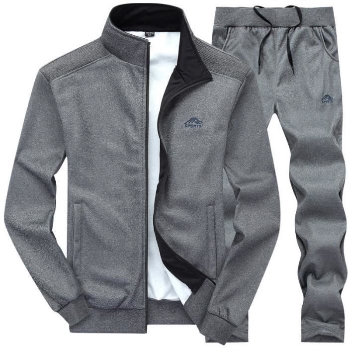Surv tement Homme Ensemble ample Gris Manches longues