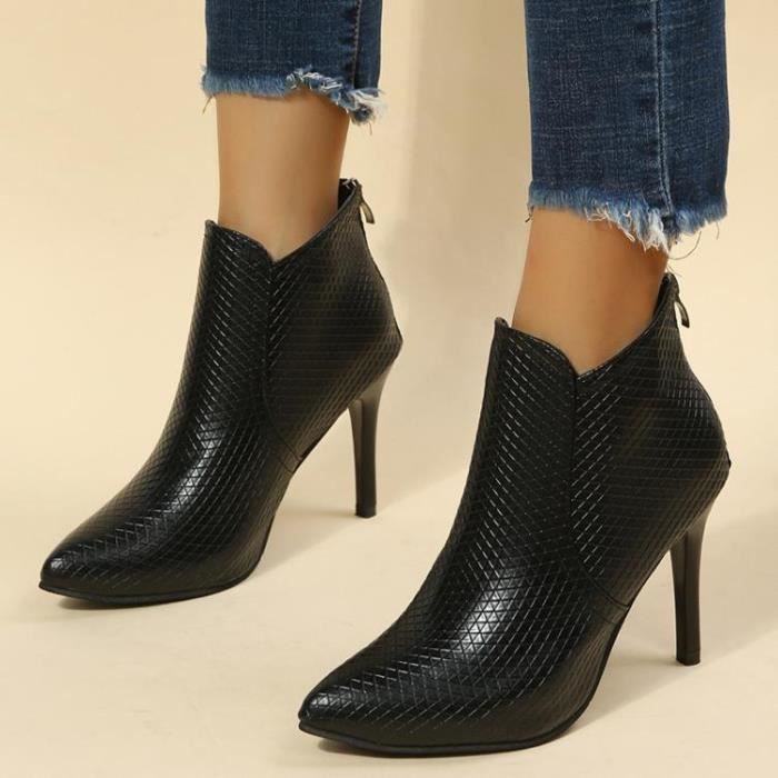 Bottines Femme Unique Noir Zoupu Talon Aiguille Sous le