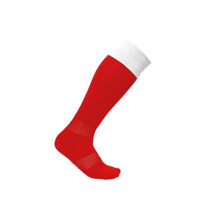 chaussettes de sport hautes enfant proact - rouge/blanc - 31/34 - anti-glissement
