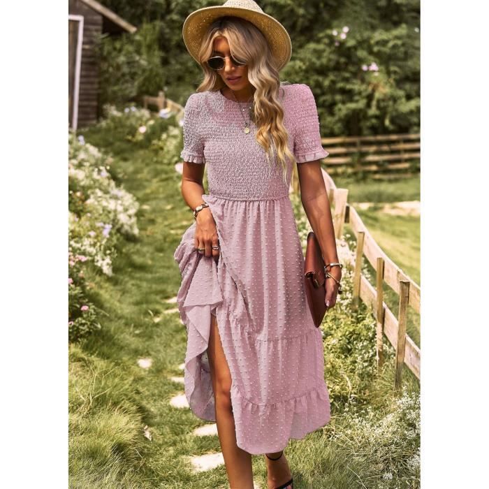Robe Femme Chic et Elegant Robe de soirée Vintage à Fleurs Femme Tall