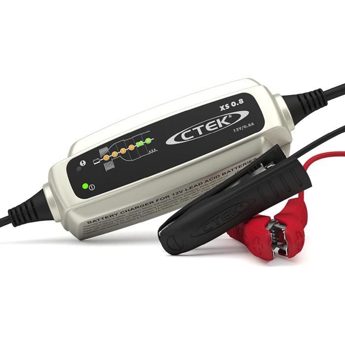 CTEK XS 0.8, Chargeur De Batterie Intelligent 12V 0.8A, Chargeur De Batterie Moto, Quad, Motoneige, JetSki, Tondeuse à Gazon,