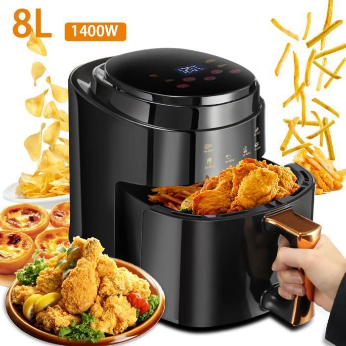 Friteuse Sans Huile 8L Airfryer Friteuse a Air avec LED Ecran Tactile Panier Antiadhesif 1400W Cdiscount Electromenager