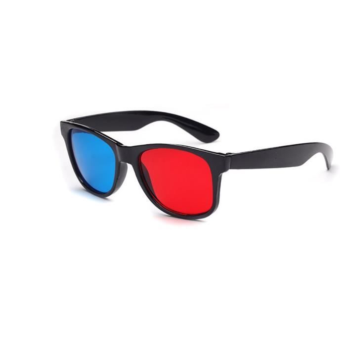Universel 3D lunettes TV film dimensionnel anaglyphe cadre vidéo 3D lunettes DVD jeu verre couleur rouge et bleue