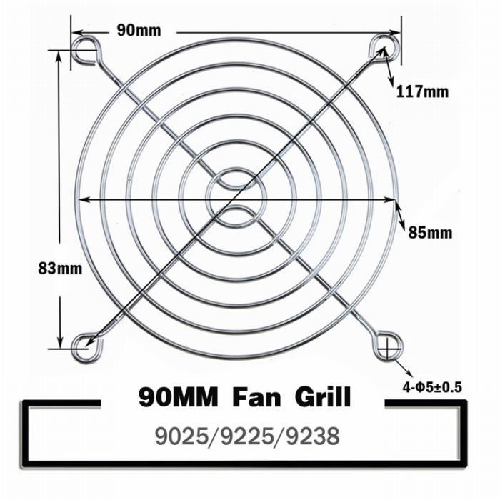 Grille De Ventilation Métal 90x90mm Pour PC - Protection De Ventilateur - Uxcell