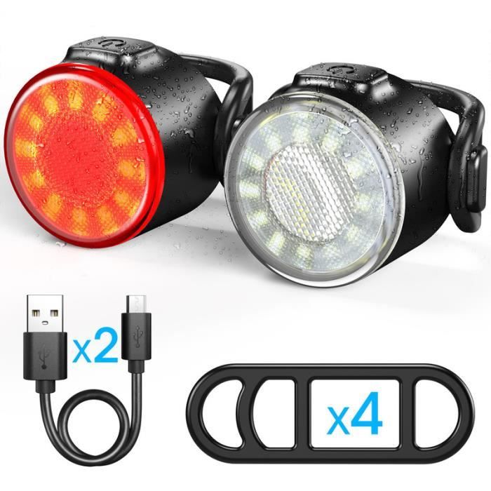 Clignotants Vélo Avec Télécommande - Feu Arrière USB Rechargeable - 5 Modes IPX6