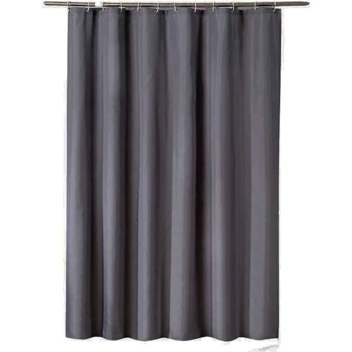 Rideau De Douche Gaufré Avec Anneaux Métalliques Pour Baignoires Et Douches 180 X 200 Cm Gris 96424176