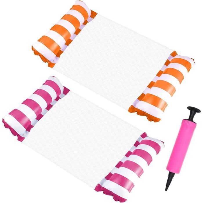 Matelas Gonflable Piscine Lot De 2 4-en-1 - Hamac Gonflable & Chaise Flottante (130x70cm) Matelas Piscine