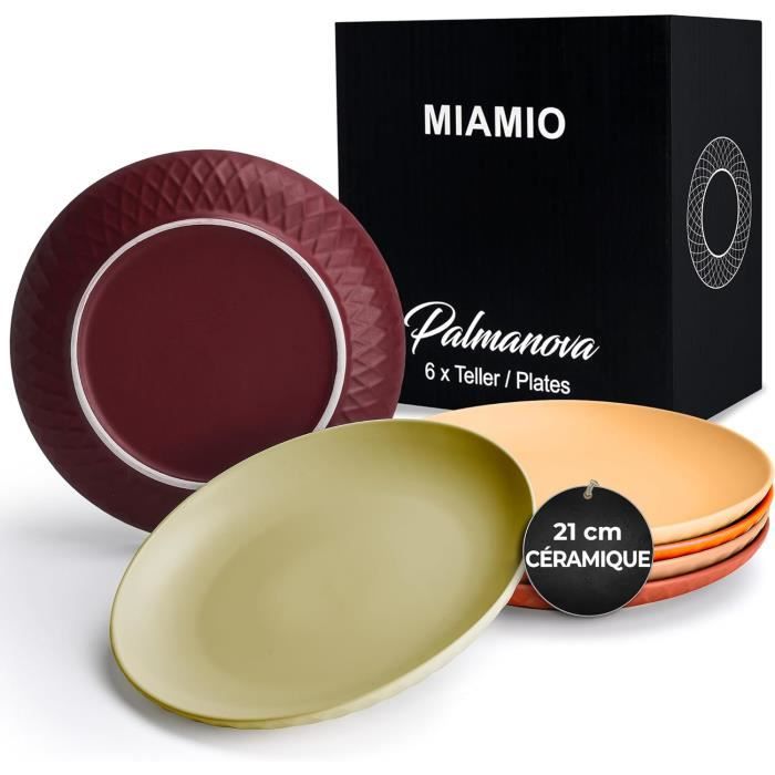 Lot De 8 Assiettes Vintage Vertes Compartimentées En Céramique émaillée