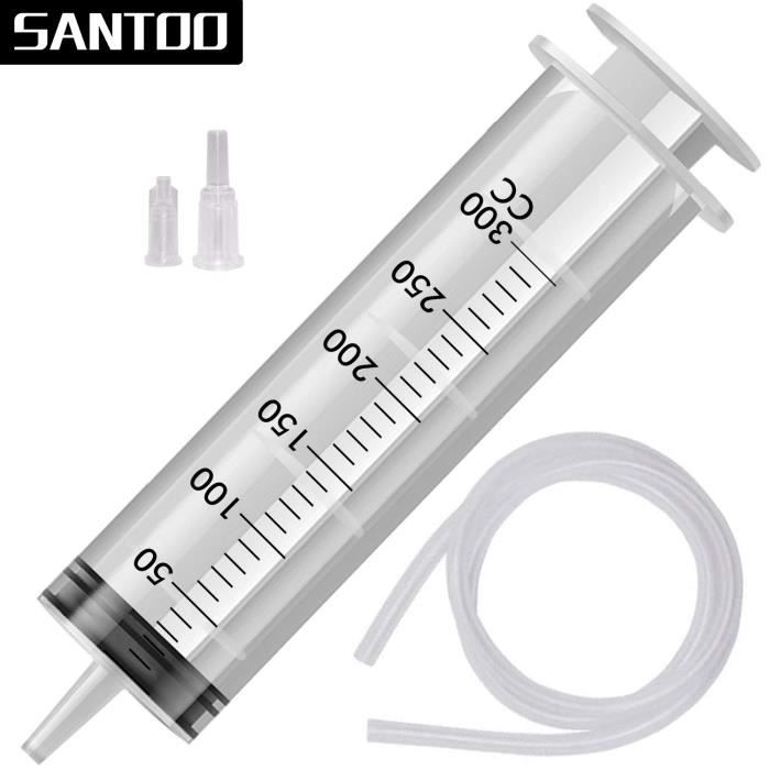 SANTOO Seringue Plastique 300ml avec Tuyau de 1.35m en PVC, Seringue  Alimentaire Mesure pour Laboratoire Scientifique,Industriels - Cdiscount  Auto