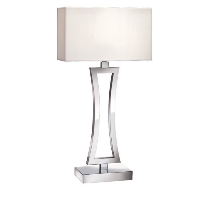 Lampe De Table Simple Chrome Ombre Blanche Searchlight 4081cc 1 Achat Vente Lampe De Table Simple Chr Cdiscount