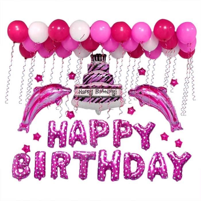 44 Piece Ballon De Dauphin Gateau Decoration Ballon Pour Annllon Pour Anniversaire Mariage Soiree Dansante Fete Size M Rose Cd3109 Cdiscount Maison