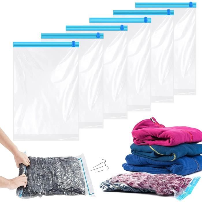 KEYRI 6 Pièces Sacs de Compression Sous Vide Roulé à la Main Voyage