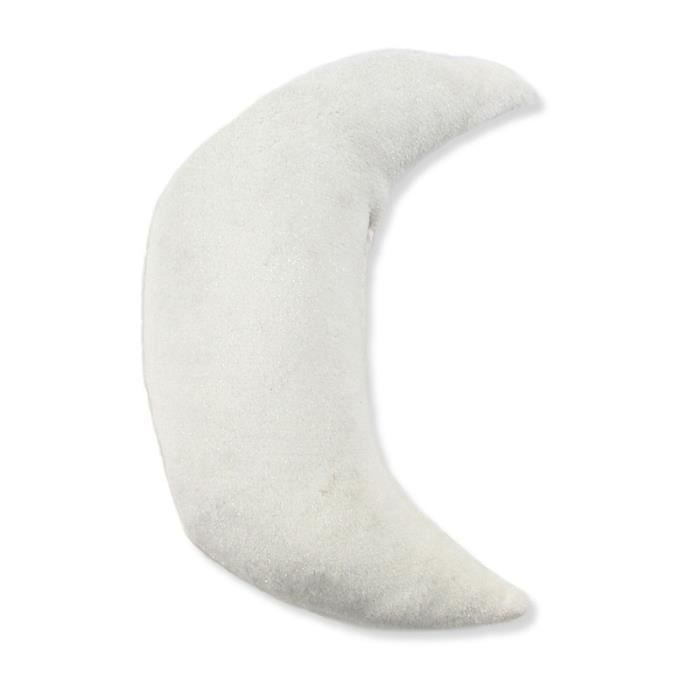 Coussin forme lune blanc extra doux 30x45cm 30 x 45 cm Blanc
