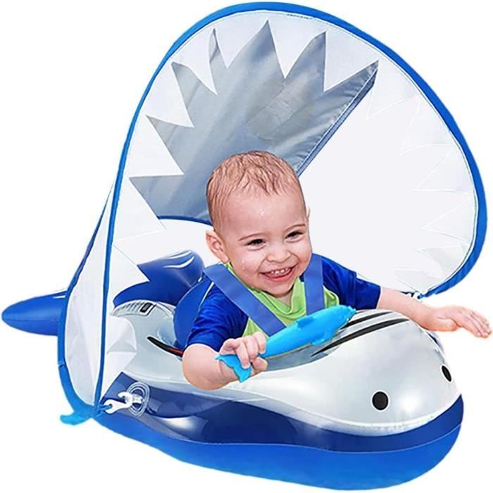 PVC Résistant Flotteur Bébé Piscine Gonflable Rétro – Avec Parasol Amovible, Siège Sécurisé, Pour 0 à 4 Ans
