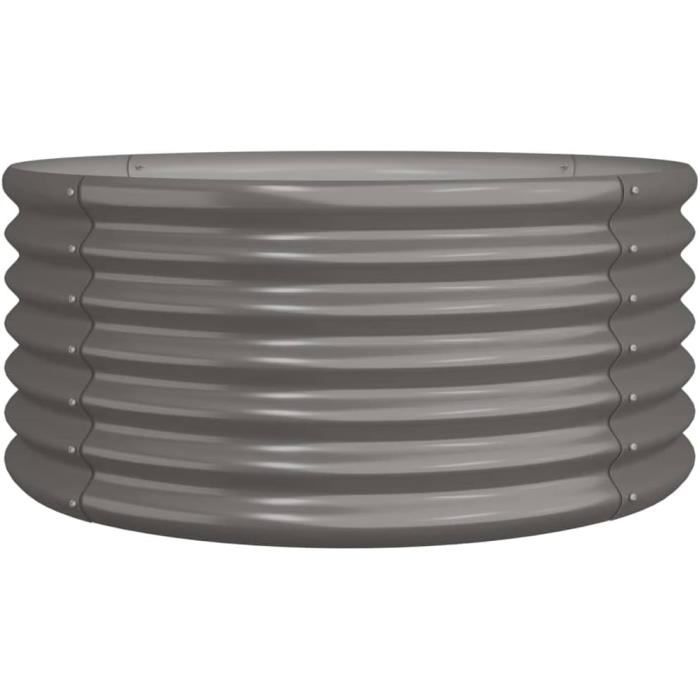 Jardinière Surélevée Acier Enduit - 40x40x68 Cm, Couleur Anthracite, Pour Terrasse, Balcon Ou Jardin - 9