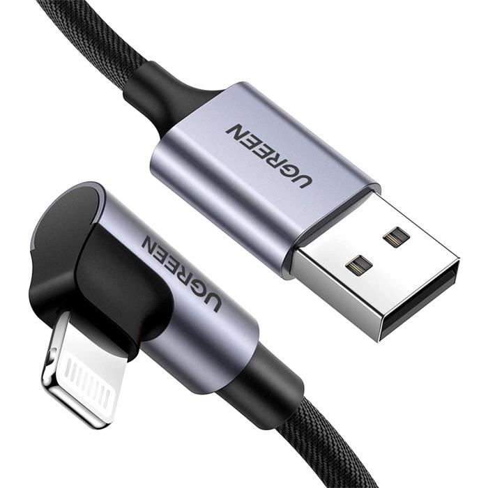 Hub USB 3.0 Coudé à 90° Avec 2 Ports USB 2.0 - En Aluminium, Plug & Play - Compatible Téléphone, Ordinateur, Stockage - Conception Compacte - 6
