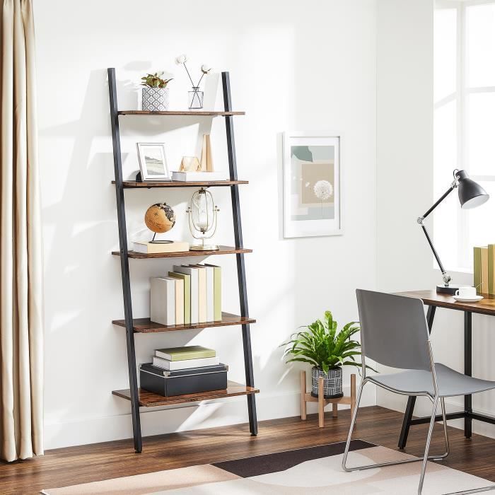 Vasagle Etagere Echelle De Style Industriel Bibliotheque Meuble