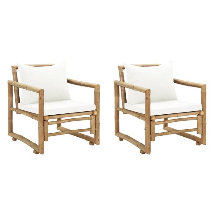 Mobilier De Bar Jardin 3 Pièces Bambou – Table Et 2 Chaises VidaXL