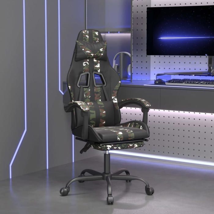vidaXL Chaise de jeu pivotante repose pied Similicuir