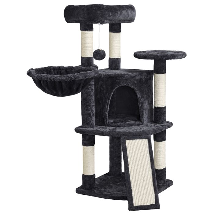 Meilleurs prix pour Arbre à Chat Noir - Yaheetech - Hauteur 107cm - Griffoir Grattoir en Sisal Tour de Jeux pour Chat avec Centre d'activités