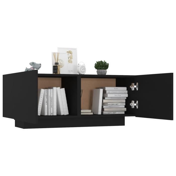 Armoire De Pharmacie Homgoday Noire 30x41x77,5cm - Meuble Rangement 2 Tiroirs