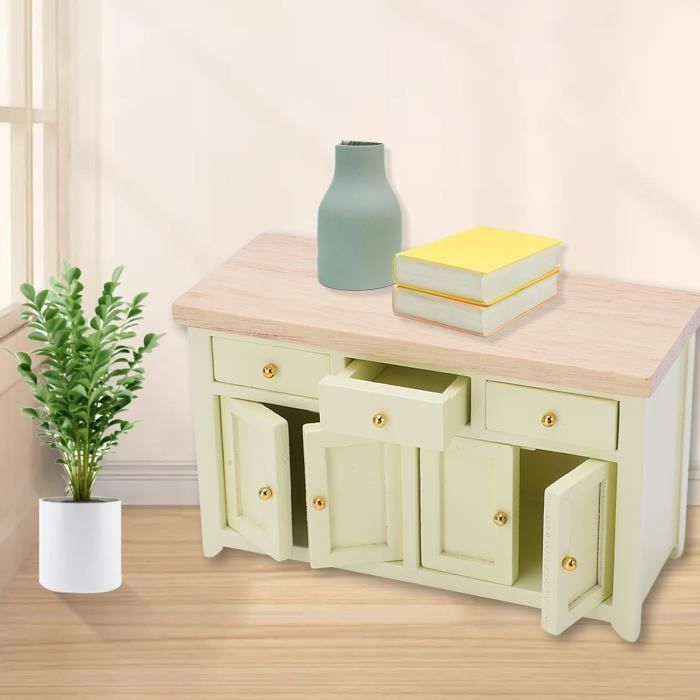 Canapé Miniature Pour Maison De Poupée 1:12 - Bois Et Tissu Coton - Décoration Intérieure Réaliste - Blanc à Fleurs