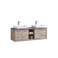 Meuble de salle de bain Vermont 150 cm - Nature wood - Meuble de lavabo double vasque - Marron - 50 cm - Vermont-1