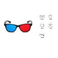 Universel 3D lunettes TV film dimensionnel anaglyphe cadre vidéo 3D lunettes DVD jeu verre couleur rouge et bleue-1