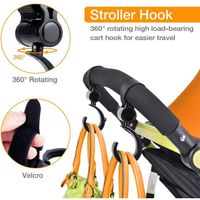Wicked Chili Porte-Gobelet Poussette Universel - Fixation Velcro 360°, Pour Biberons, Gourdes Et Tasses (Noir/Gris)