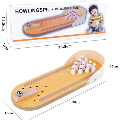 BTSEURY – Jeu De Quilles En Bois – 10 Quilles, 3 Boules, Sac De Rangement – Pour Enfants Et Adultes – Extérieur