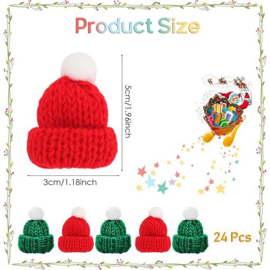 Mini Épingle À Cheveux De Noël, Mini Bonnet De Noël En Tricot, Épingle À Cheveux Décorative