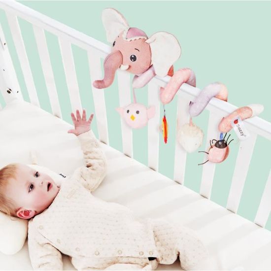 Portique Eveil Bebe MOYKSRR Spirale D'activité Bébé - Jouet Suspendu Pour Poussette Et Siège Auto - Hochet Peluche 0-12 Mois Spirale D'activité Bébé