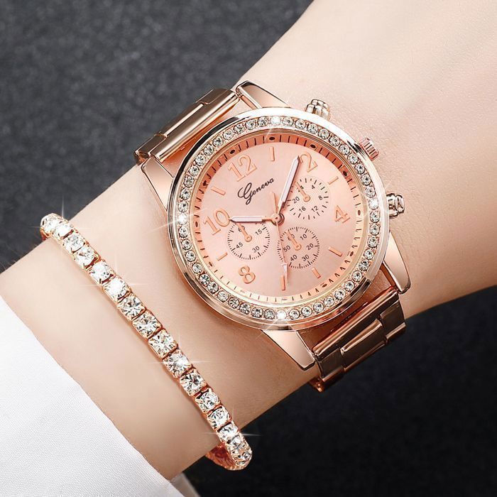 Ensemble Bijoux Femme Cœur Zircone Cubique - Collier, Boucles D'Oreilles, Bracelet, Bague - Cadeau Saint-Valentin