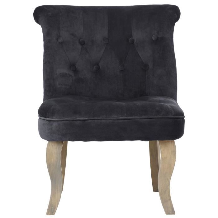 IDMarket Fauteuil Crapaud En Velours Gris - Siège Design Néo Rétro Avec Pieds Scandinaves