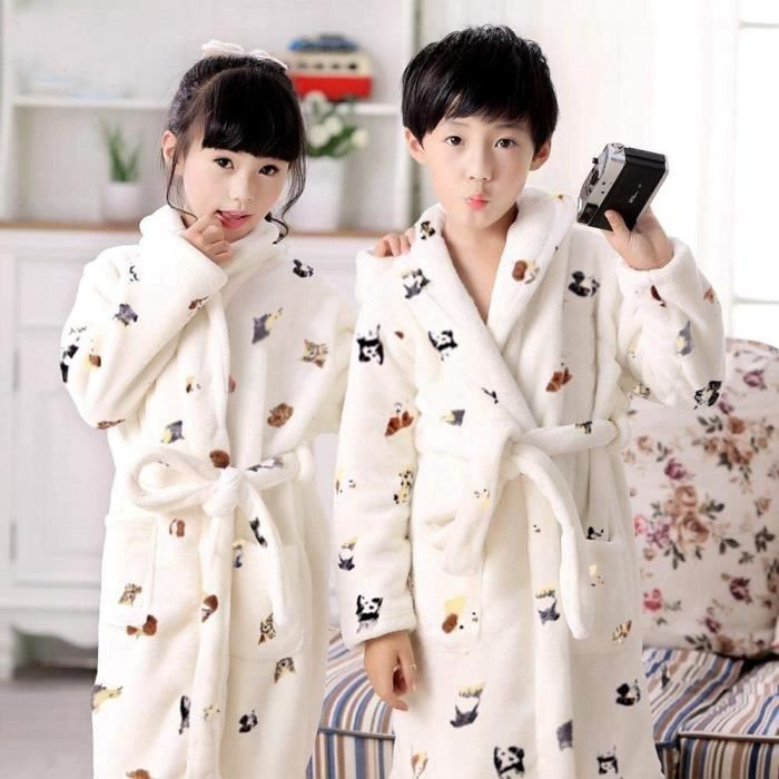 Robe de chambre enfants flanelle peignoirs pyjamas pyjamas denfants a capuchon doux peignoir de bain for garcon robe fille ro 941 Cdiscount Maison