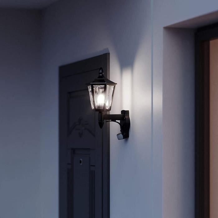 Lampe Murale Exterieur Terrasse avec Detecteur de Mouvement Longue Applique  Murale à LED Interieur Noir Lampe de Mur pour [805] - Cdiscount Maison