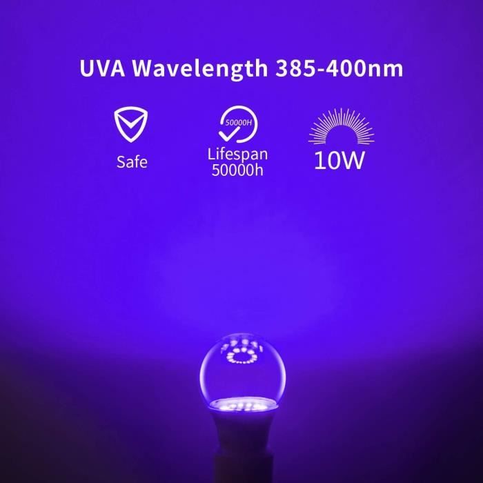 Ampoule lumière noire effet ultraviolets 40W E14
